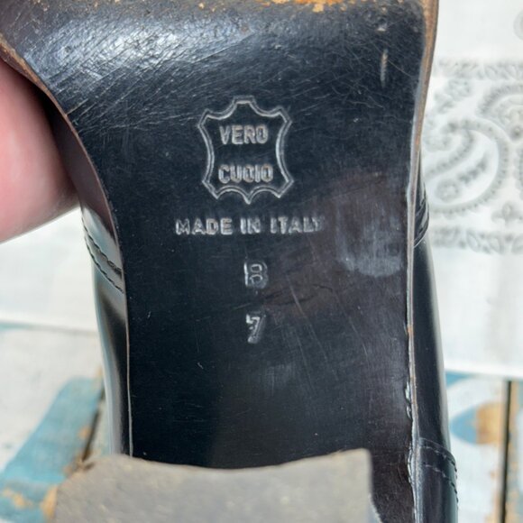 VTG DONNA KARAN OXFORD GRANNY/GOTH ANKLE BLACK LEATHER BOOTS SZ 7B - Picture 10 of 11